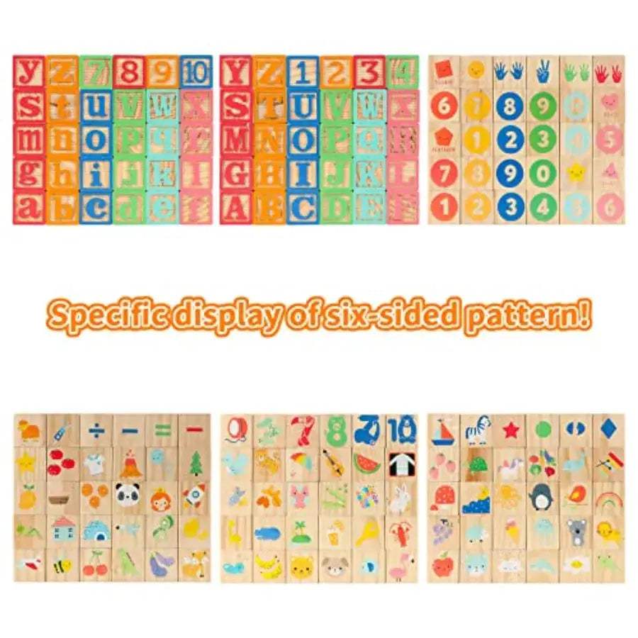  Wooden Building Blocks For Toddlers Alphabet With Wagon -  ToylandEU™