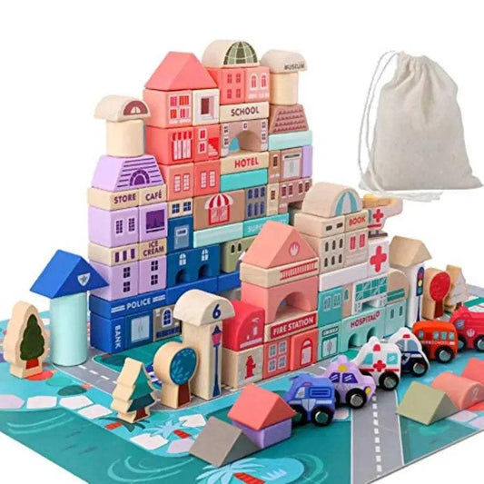  Wooden Building Blocks Set 115 Pieces Educational -  ToylandEU™