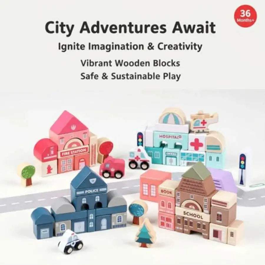  Wooden Building Blocks Set 115 Pieces Educational -  ToylandEU™