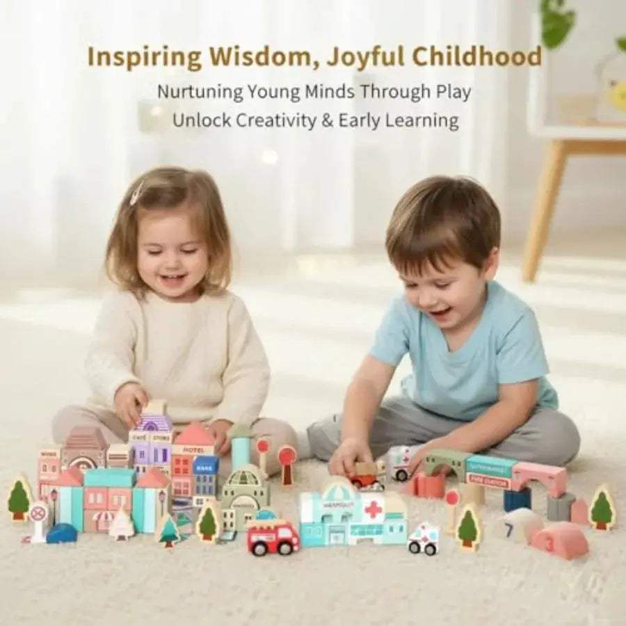  Wooden Building Blocks Set 115 Pieces Educational -  ToylandEU™