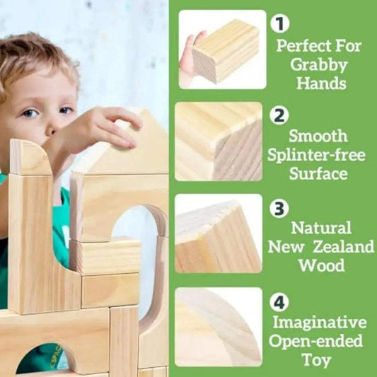 Wooden Building Blocks Storage Tray Stacking Balance -  ToylandEU™