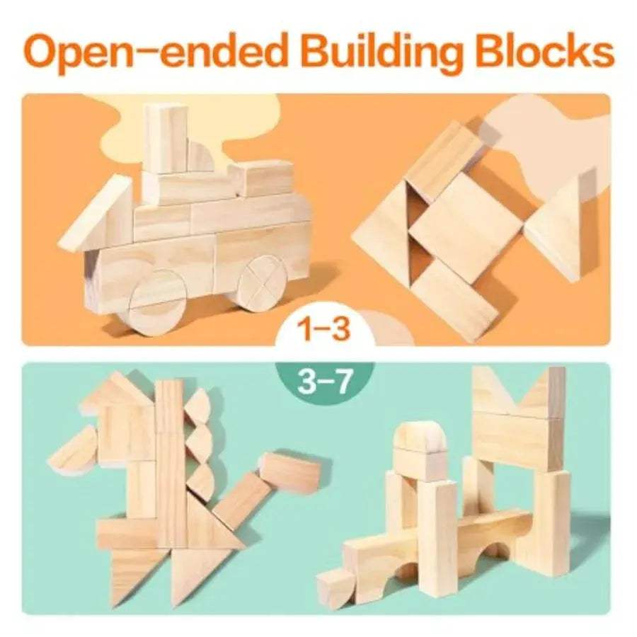  Wooden Building Blocks Storage Tray Stacking Balance -  ToylandEU™