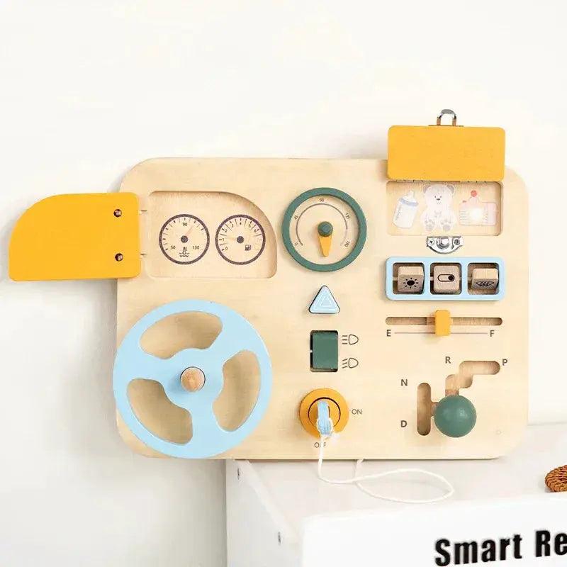  Wooden Car Busy Board Montessori Toy Steering Wheel -  ToylandEU™