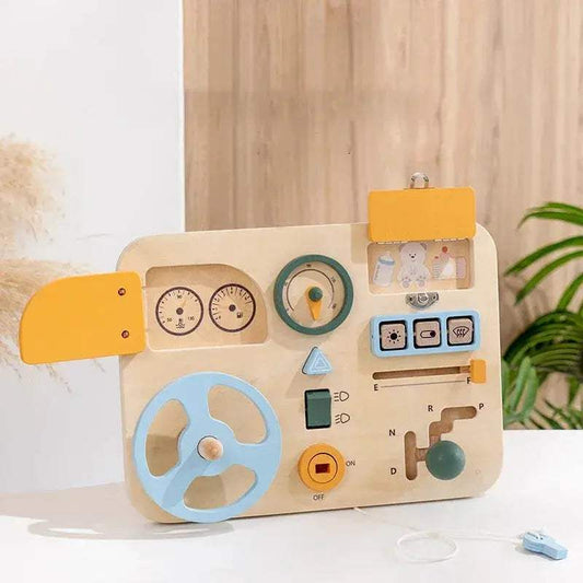  Wooden Car Busy Board Montessori Toy Steering Wheel -  ToylandEU™