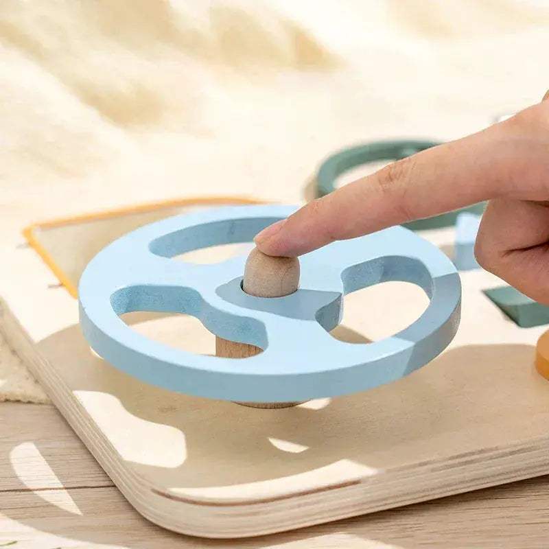 Wooden Car Busy Board Montessori Toy With Steering Wheel - ToylandEU