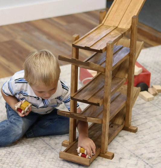  Wooden Car Racetrack Amish Made Double Track Toy -  ToylandEU™