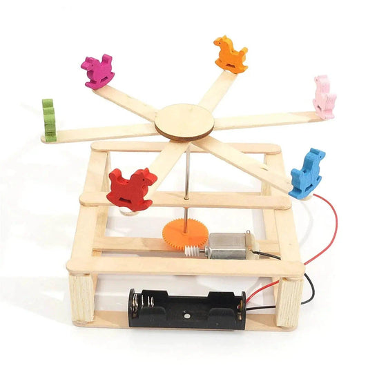  Hand Made DIY Toys Wooden Model Carousel Horse STEM Science Experiment Kit for Kids Homeschool Education -  ToylandEU™