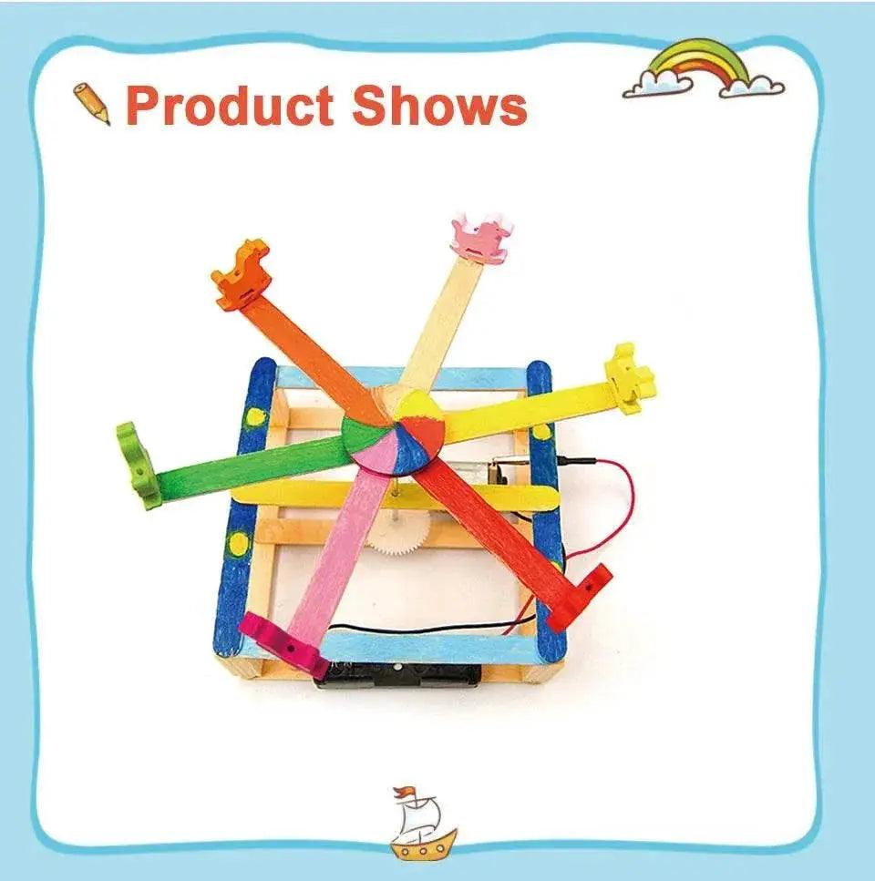  Hand Made DIY Toys Wooden Model Carousel Horse STEM Science Experiment Kit for Kids Homeschool Education -  ToylandEU™