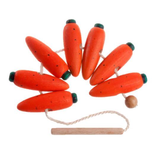 Wooden Carrot Lacing Toy for Learning Through Play - ToylandEU