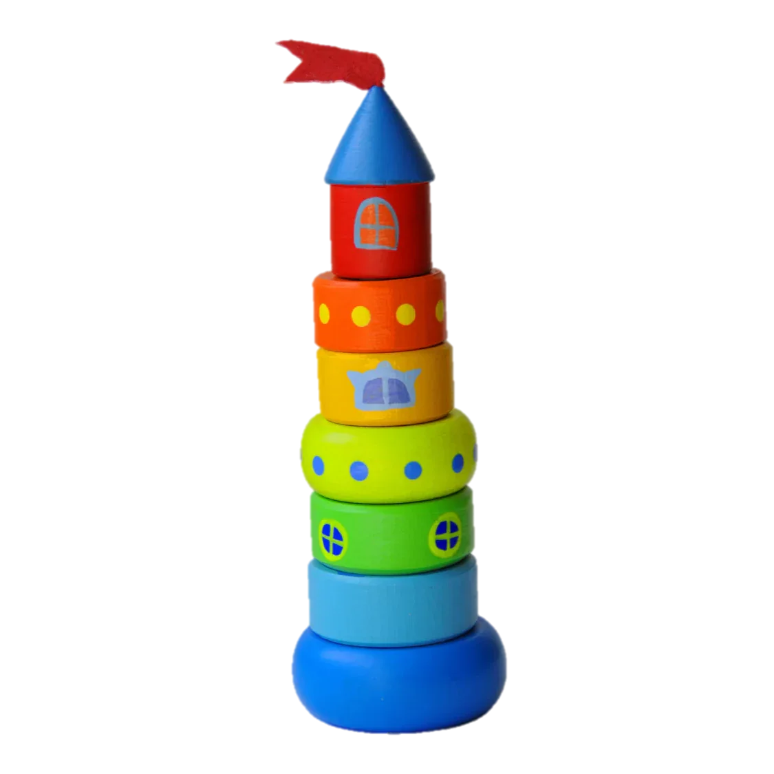 Wooden Castle Ring Stacker Toy For Fine Motor Skills - ToylandEU