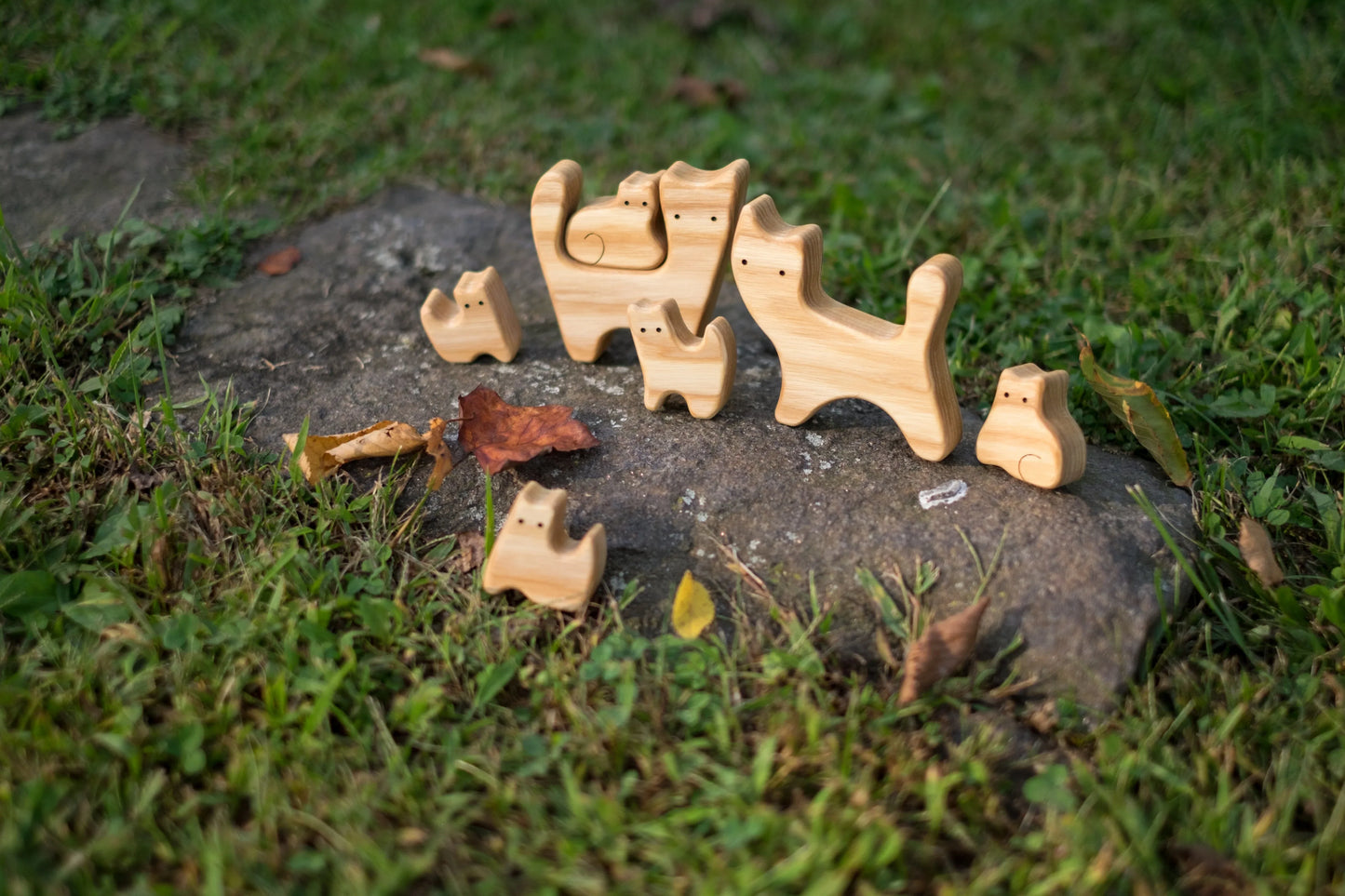 Wooden Cat Family Puzzle Set for Kids Educational Fun - ToylandEU