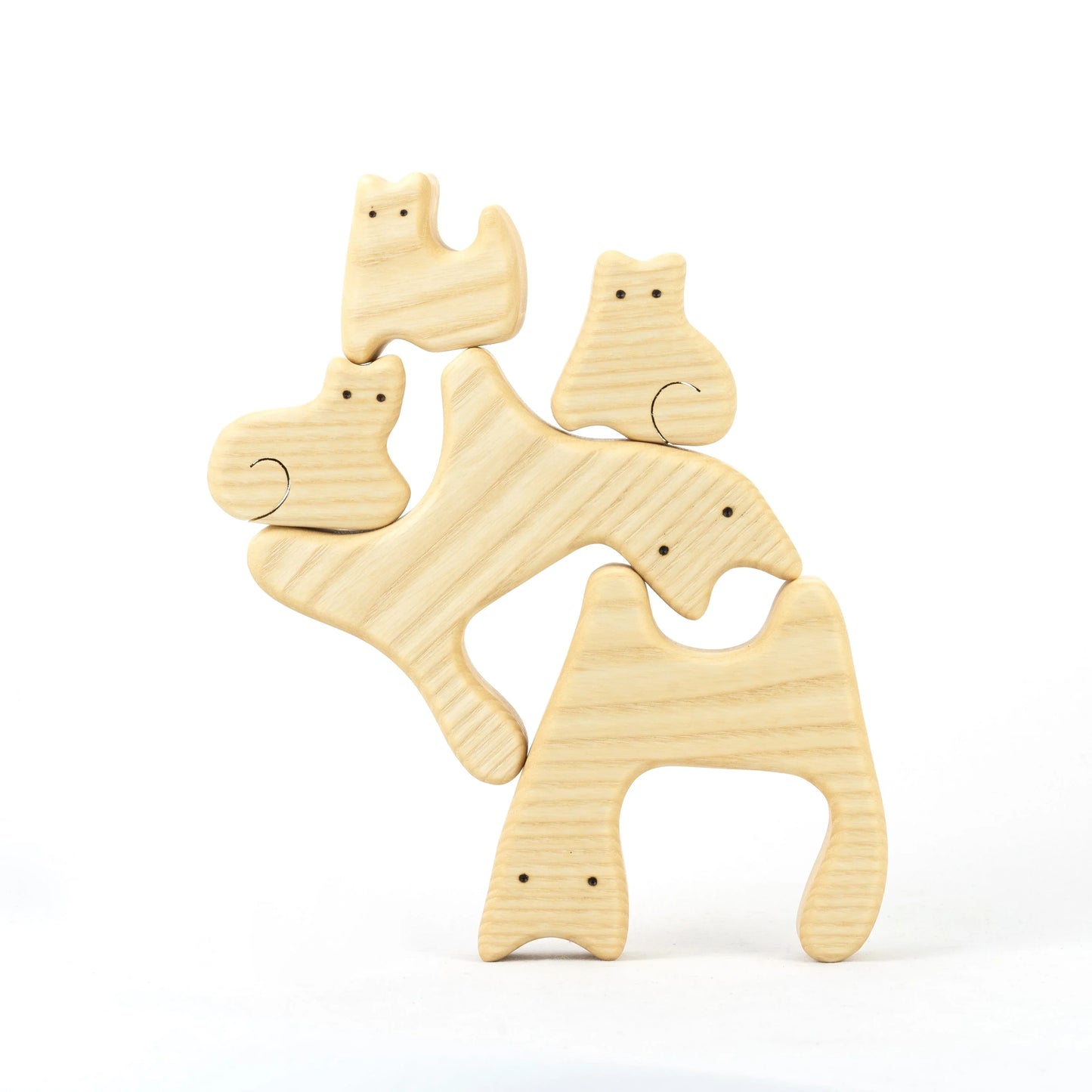 Wooden Cat Family Puzzle Set for Kids Educational Fun - ToylandEU