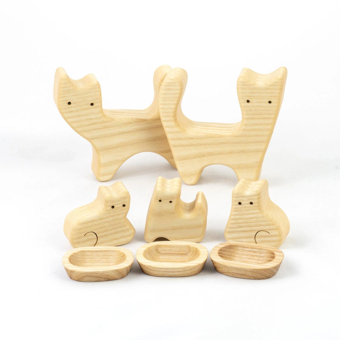 Wooden Cat Family Puzzle Set for Kids Educational Fun - ToylandEU