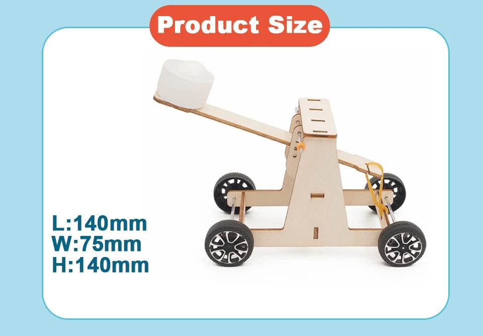 Wooden Catapult Model Kit DIY Trebuchet Educational Science Assembly Building Blocks Toys for Children Physics Experiment Games - ToylandEU
