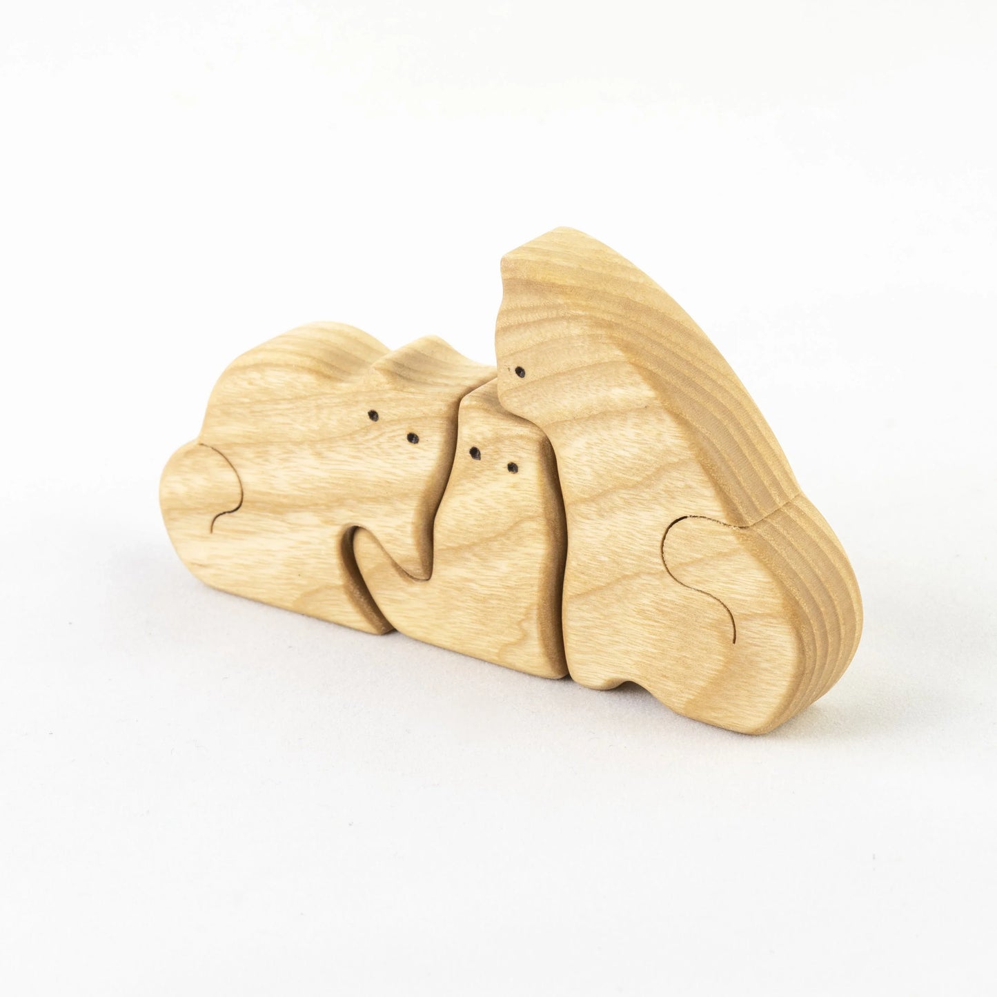 Wooden Cats Puzzle Set Three Piece For Safe Nursery Decor - ToylandEU