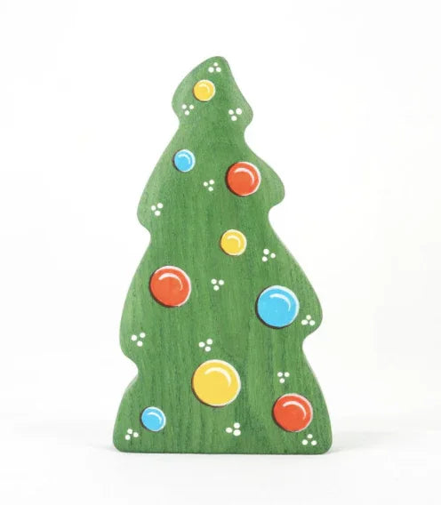 Wooden Christmas Tree Toy With Ornaments Safe Handmade - ToylandEU