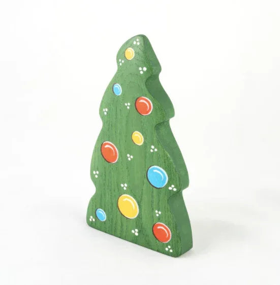 Wooden Christmas Tree Toy With Ornaments Safe Handmade - ToylandEU