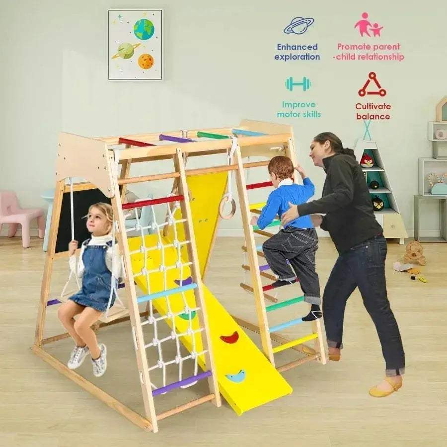 Wooden Climbing Toy 10 In 1 For Toddlers Jungle Gym - ToylandEU