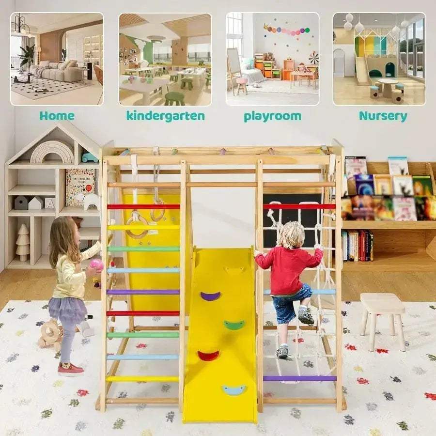 Wooden Climbing Toy 10 In 1 For Toddlers Jungle Gym - ToylandEU