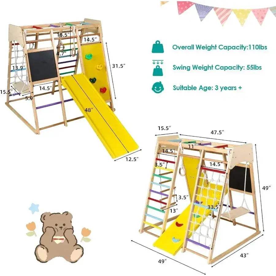 Wooden Climbing Toy 10 In 1 For Toddlers Jungle Gym - ToylandEU