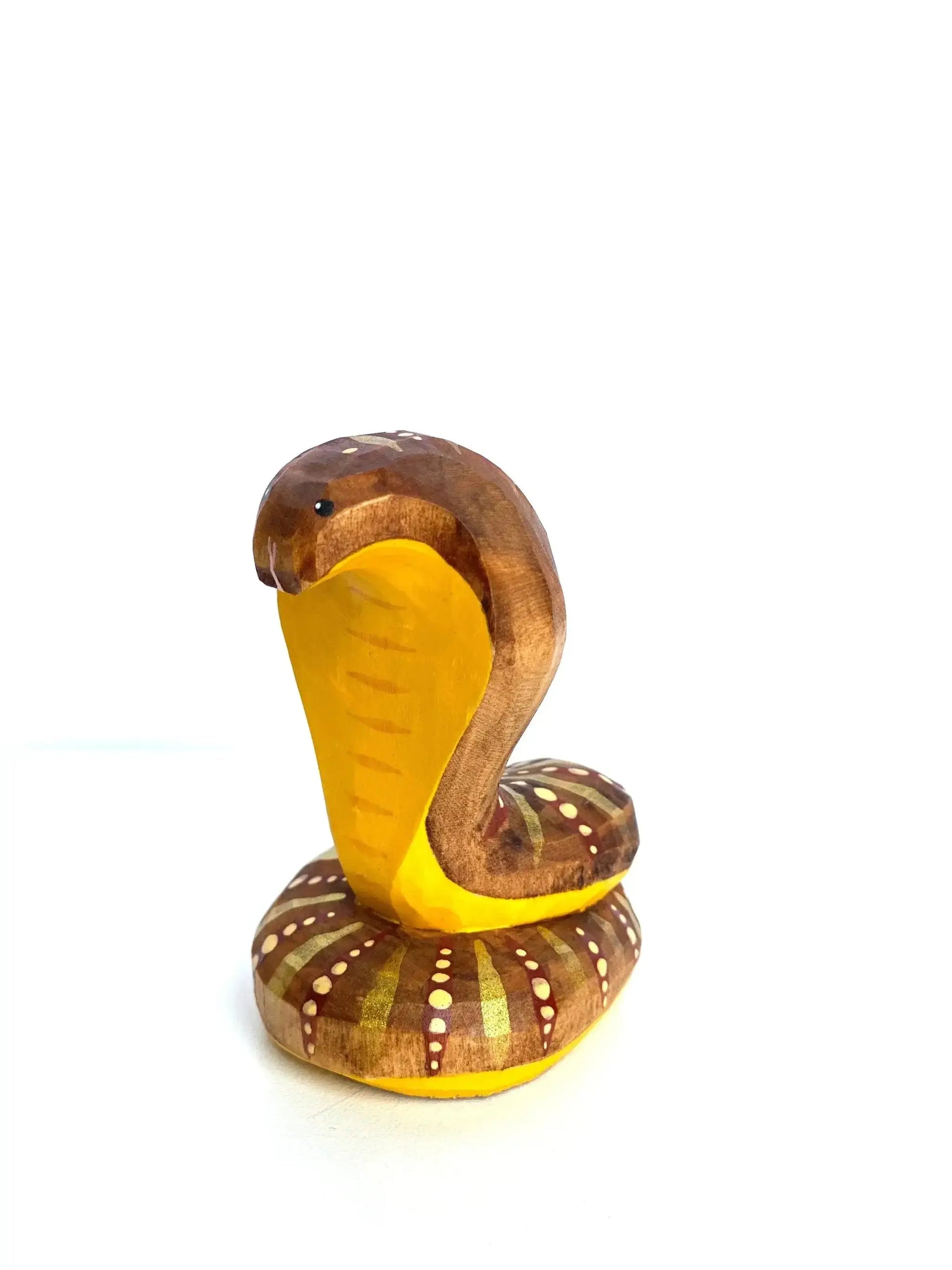 Wooden Cobra Toy Hand Carved And Painted For Imaginative Play - ToylandEU