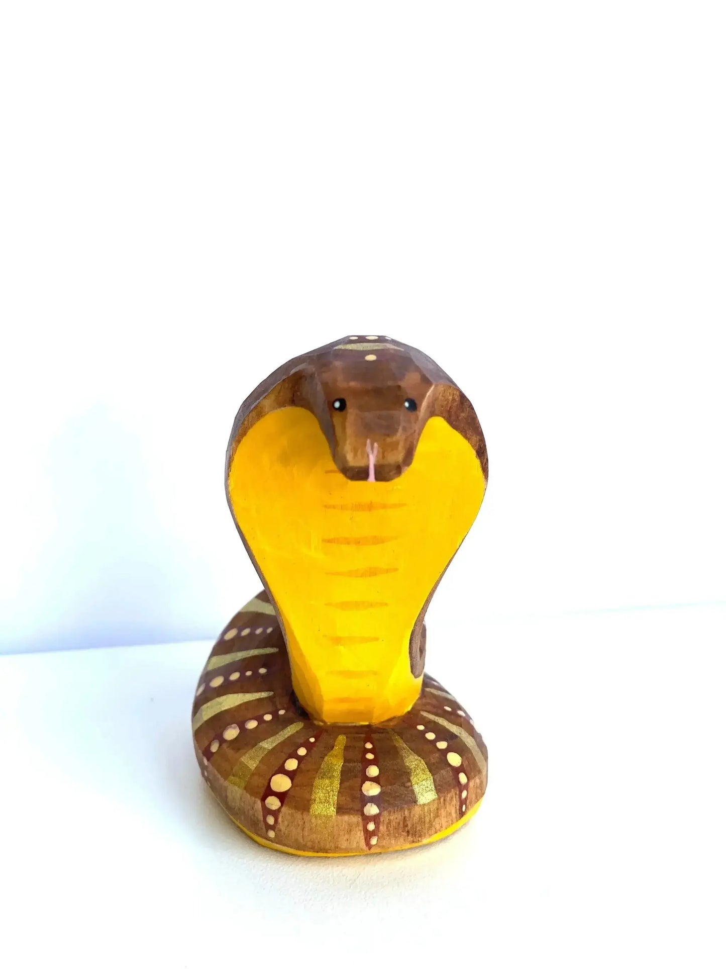 Wooden Cobra Toy Hand Carved And Painted For Imaginative Play - ToylandEU