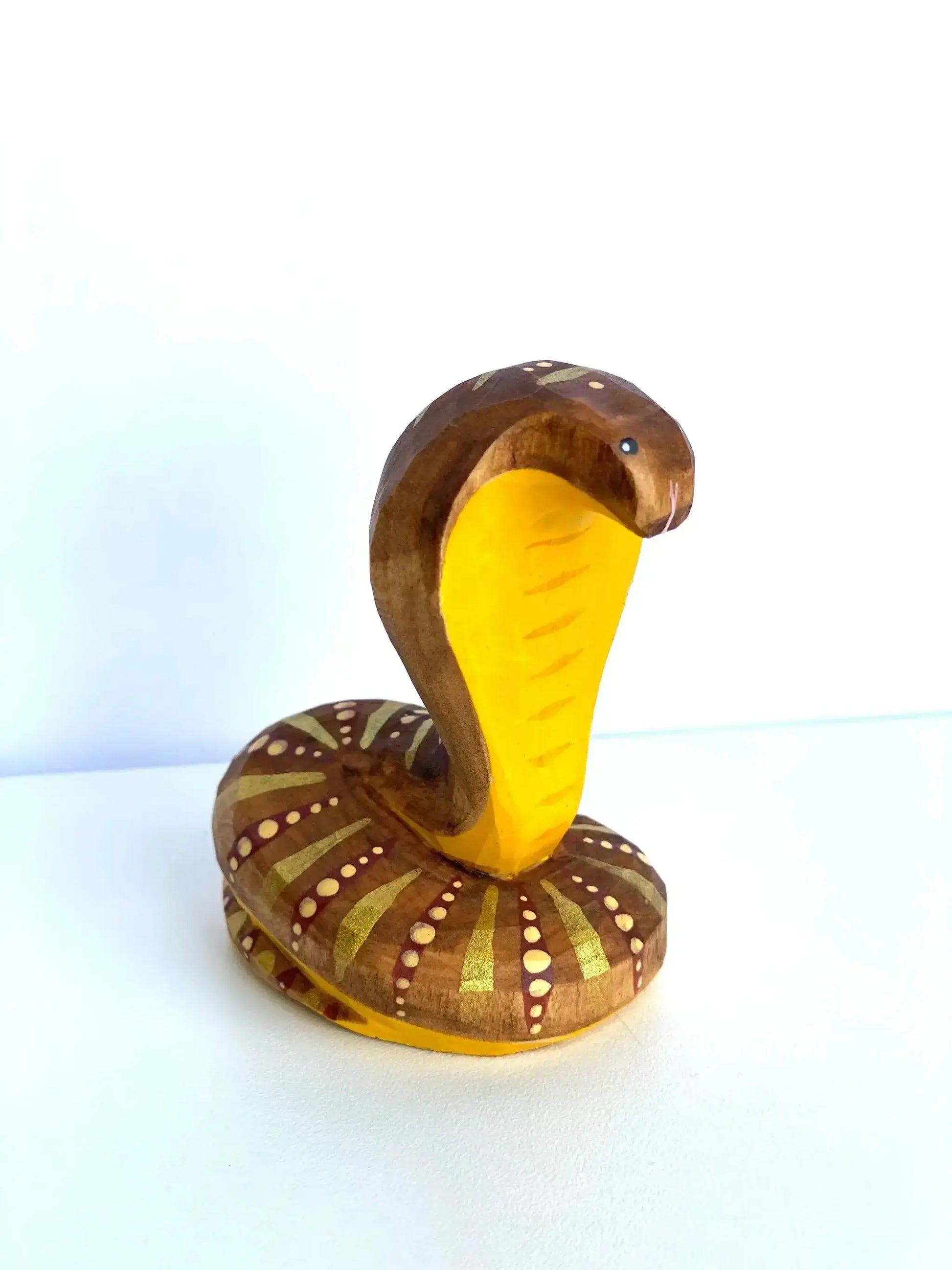 Wooden Cobra Toy Hand Carved And Painted For Imaginative Play - ToylandEU