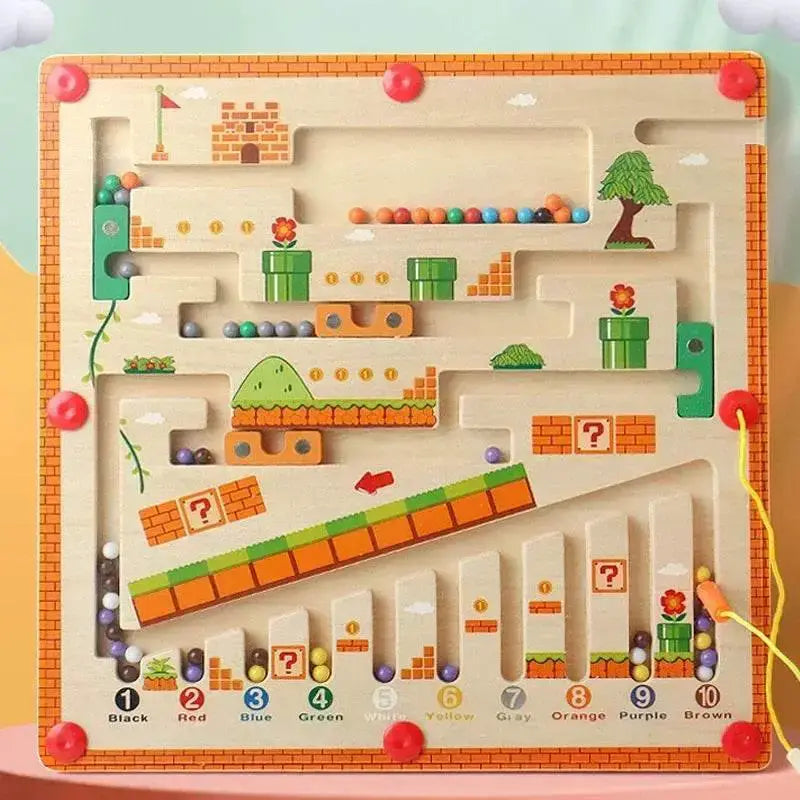  Wooden Color and Number Maze Educational  Set - Montessori Learning  -  ToylandEU™