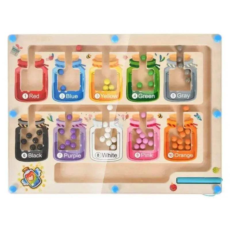  Wooden Color and Number Maze Educational  Set - Montessori Learning  -  ToylandEU™