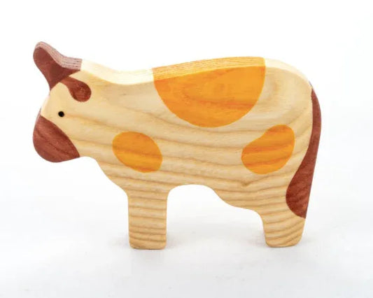Handmade Wooden Cow Figurine For Imaginative Play Today - ToylandEU