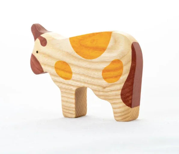 Handmade Wooden Cow Figurine For Imaginative Play Today - ToylandEU
