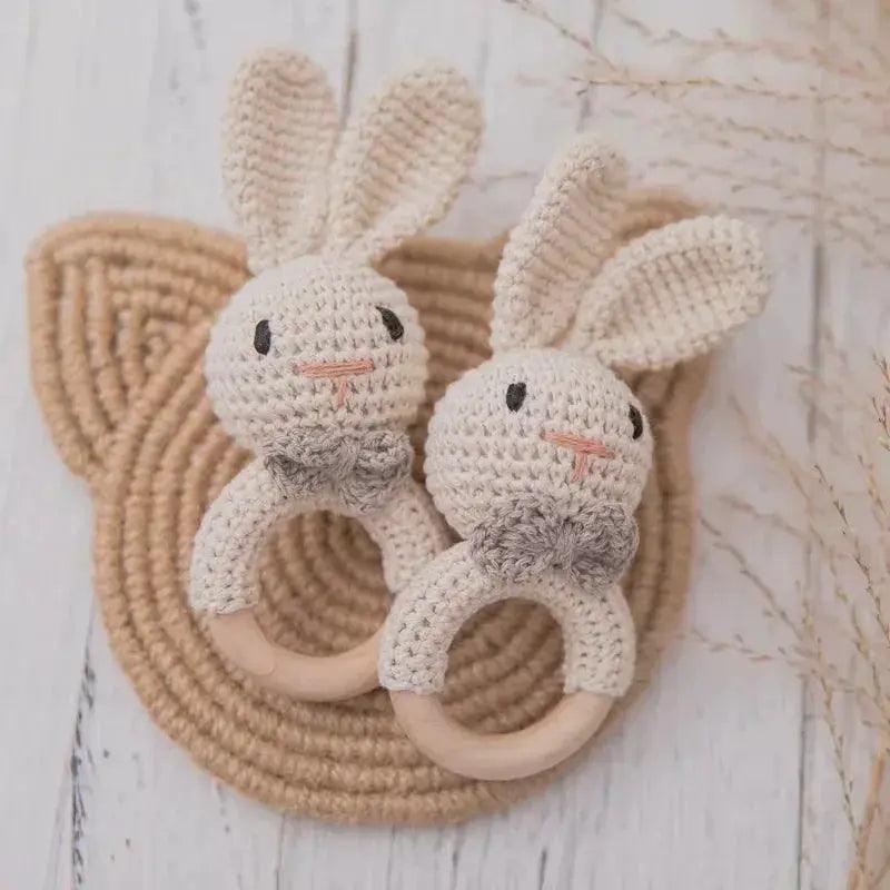  Wooden Crochet Baby Rattle And Teether Toy BPA Free Musical CE Certified For 0 To 36 Months -  ToylandEU™