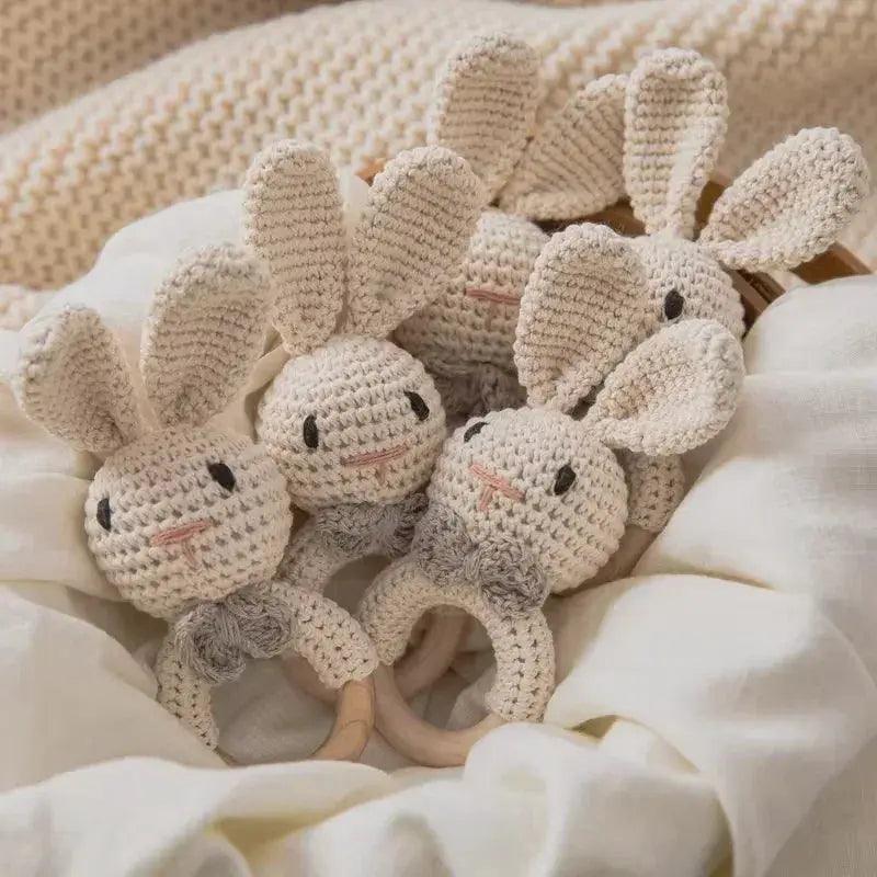  Wooden Crochet Baby Rattle And Teether Toy BPA Free Musical CE Certified For 0 To 36 Months -  ToylandEU™