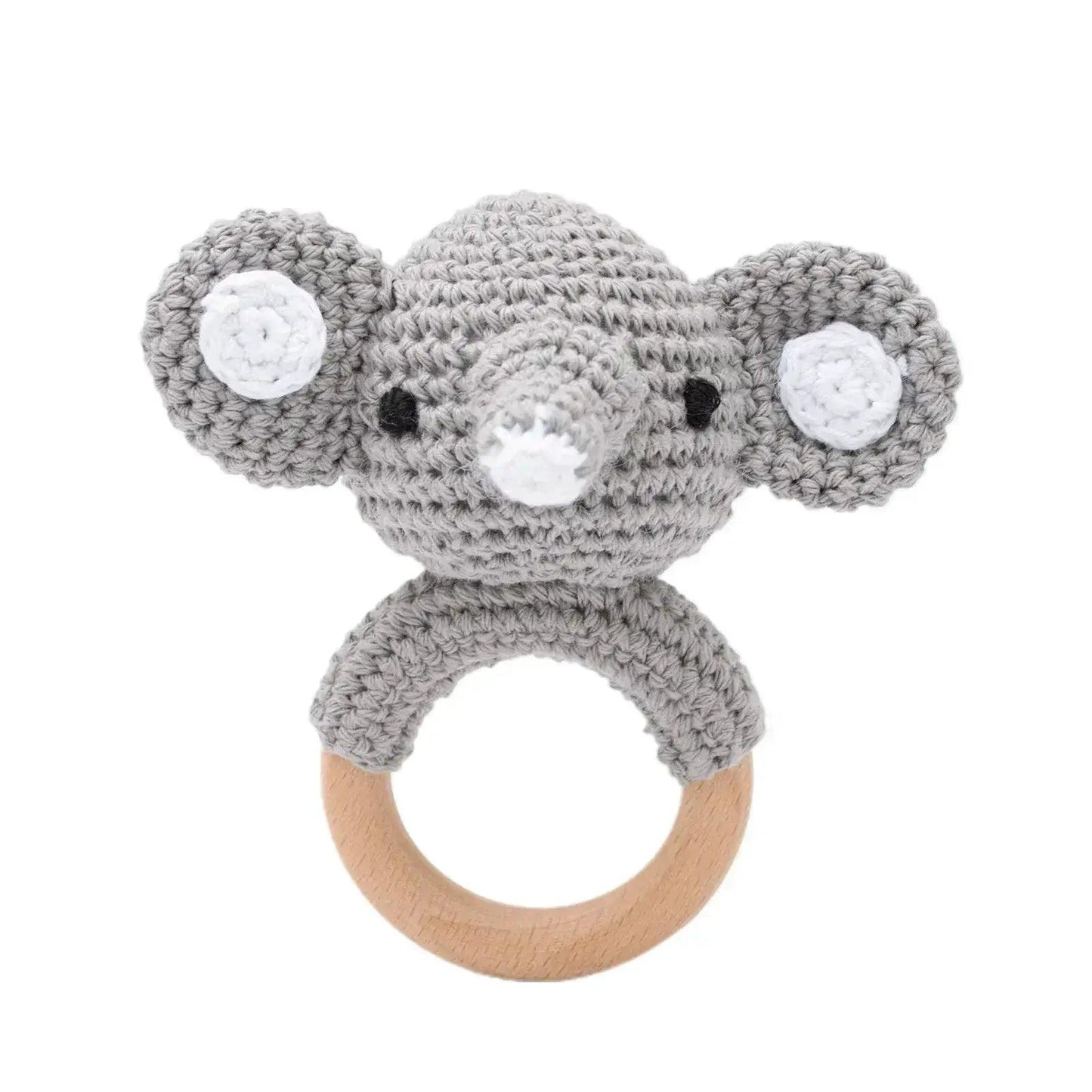  Wooden Crochet Baby Rattle And Teether Toy BPA Free Musical CE Certified For 0 To 36 Months -  ToylandEU™