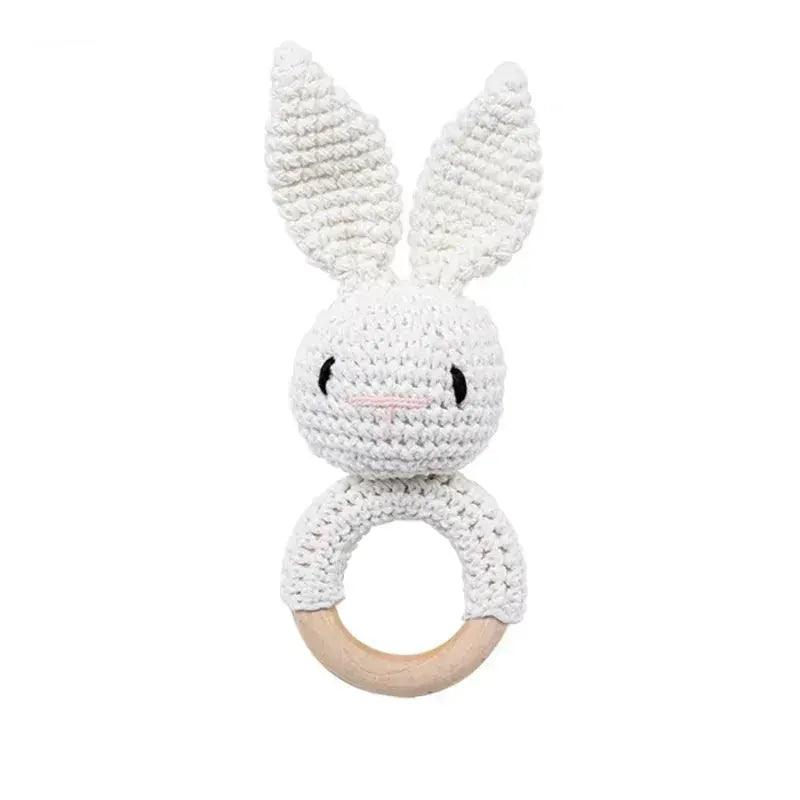  Wooden Crochet Baby Rattle And Teether Toy BPA Free Musical CE Certified For 0 To 36 Months -  ToylandEU™