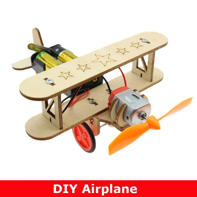 Wooden DIY Airplane Kids Puzzles Helicopter School Projects Experiment Kits Science Toys For Children Education - ToylandEU