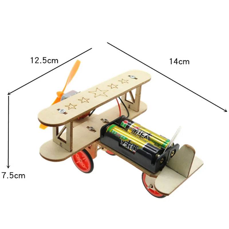 Wooden DIY Airplane Kids Puzzles Helicopter School Projects Experiment Kits Science Toys For Children Education - ToylandEU