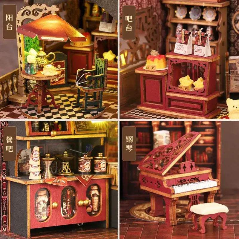 Wooden DIY Dollhouse Kit With Handmade Mini Furniture - ToylandEU