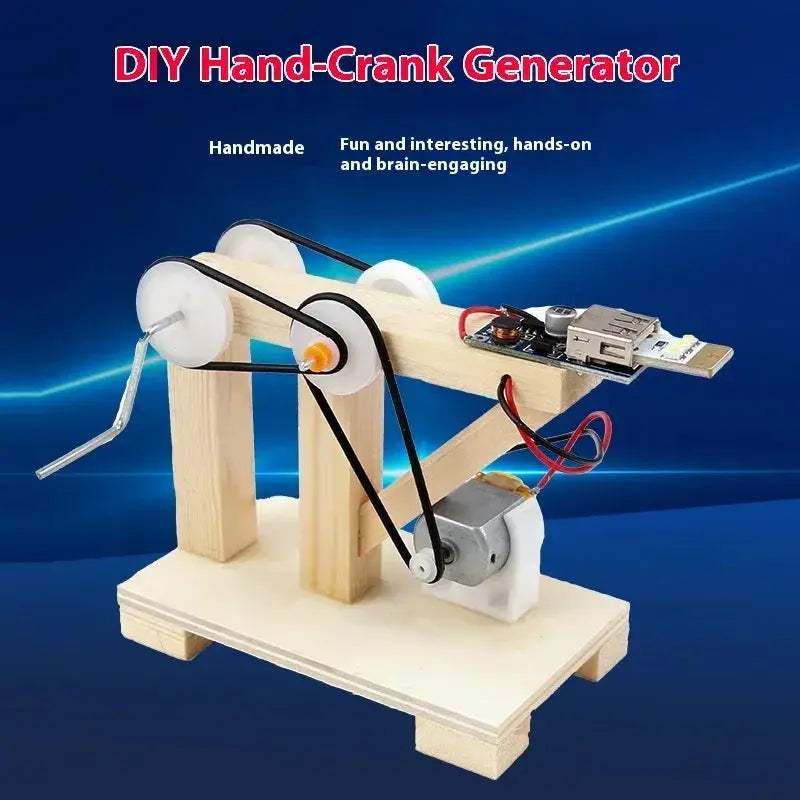 Wooden DIY Hand Crank Generator Kit For STEM Education - ToylandEU