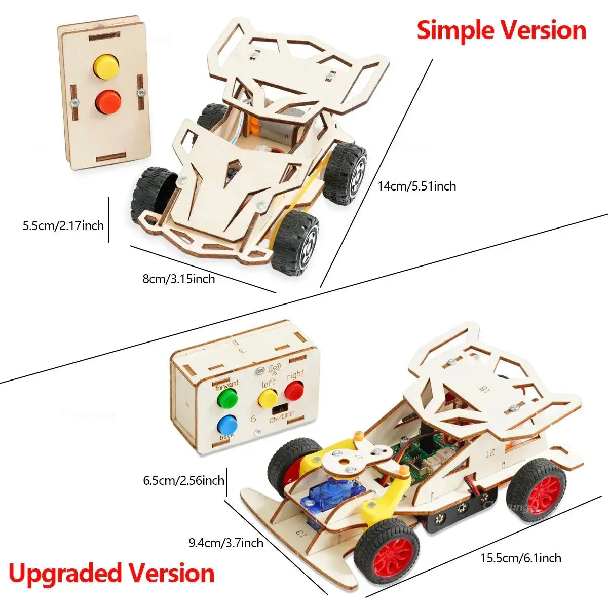 Wooden DIY Remote Control Car STEM Kit for Teens Education - ToylandEU