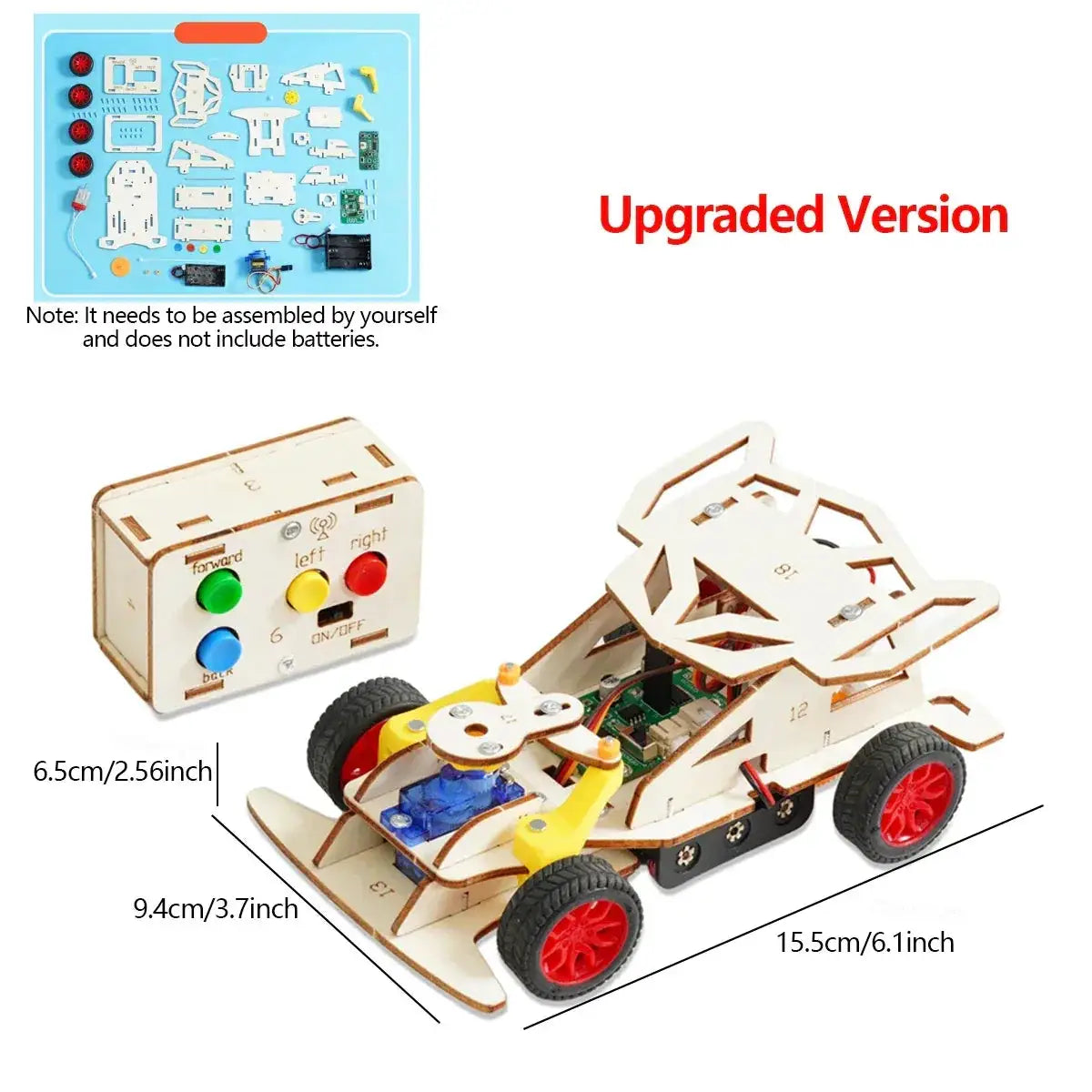 Wooden DIY Remote Control Car STEM Kit for Teens Education - ToylandEU