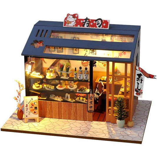 Wooden DIY Sushi Dollhouse Miniature - Creative Play & Birthday Gift - ToylandEU