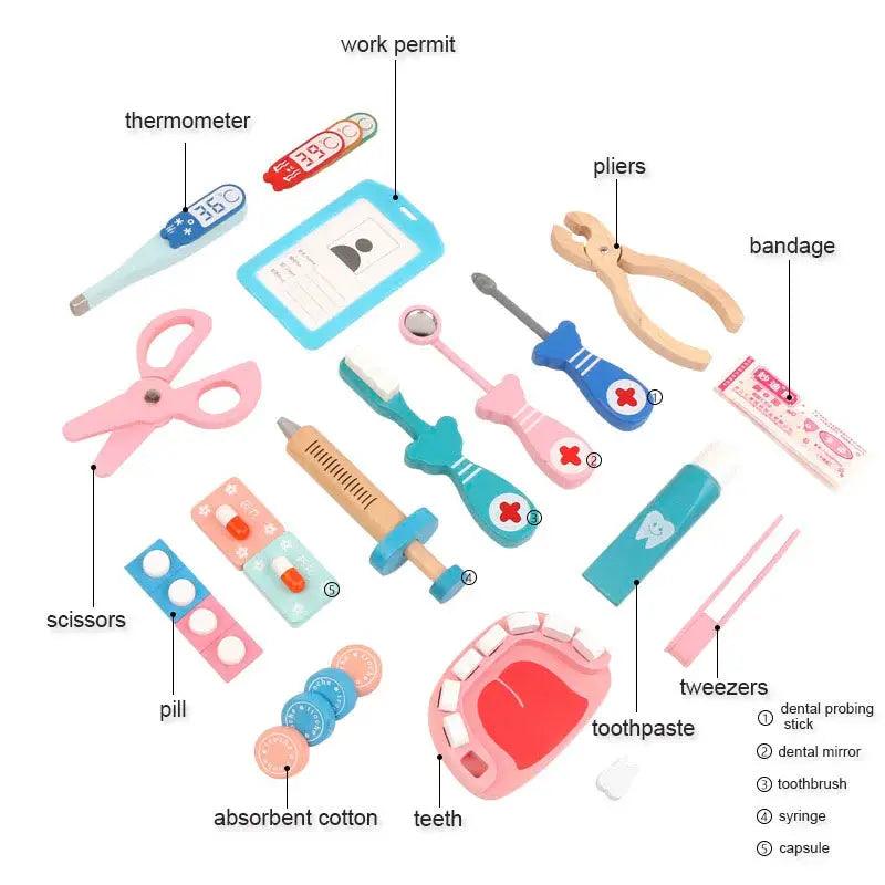  Wooden Dentist Kit For Imaginative Play CE Certified -  ToylandEU™
