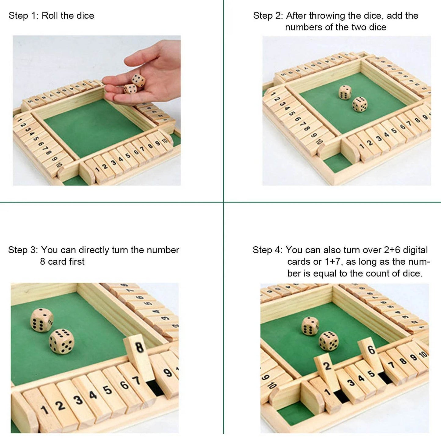 Wooden Dice Game Set for 4 Players - Fun Party Supplies for KTV, Pub, and Bar - ToylandEU