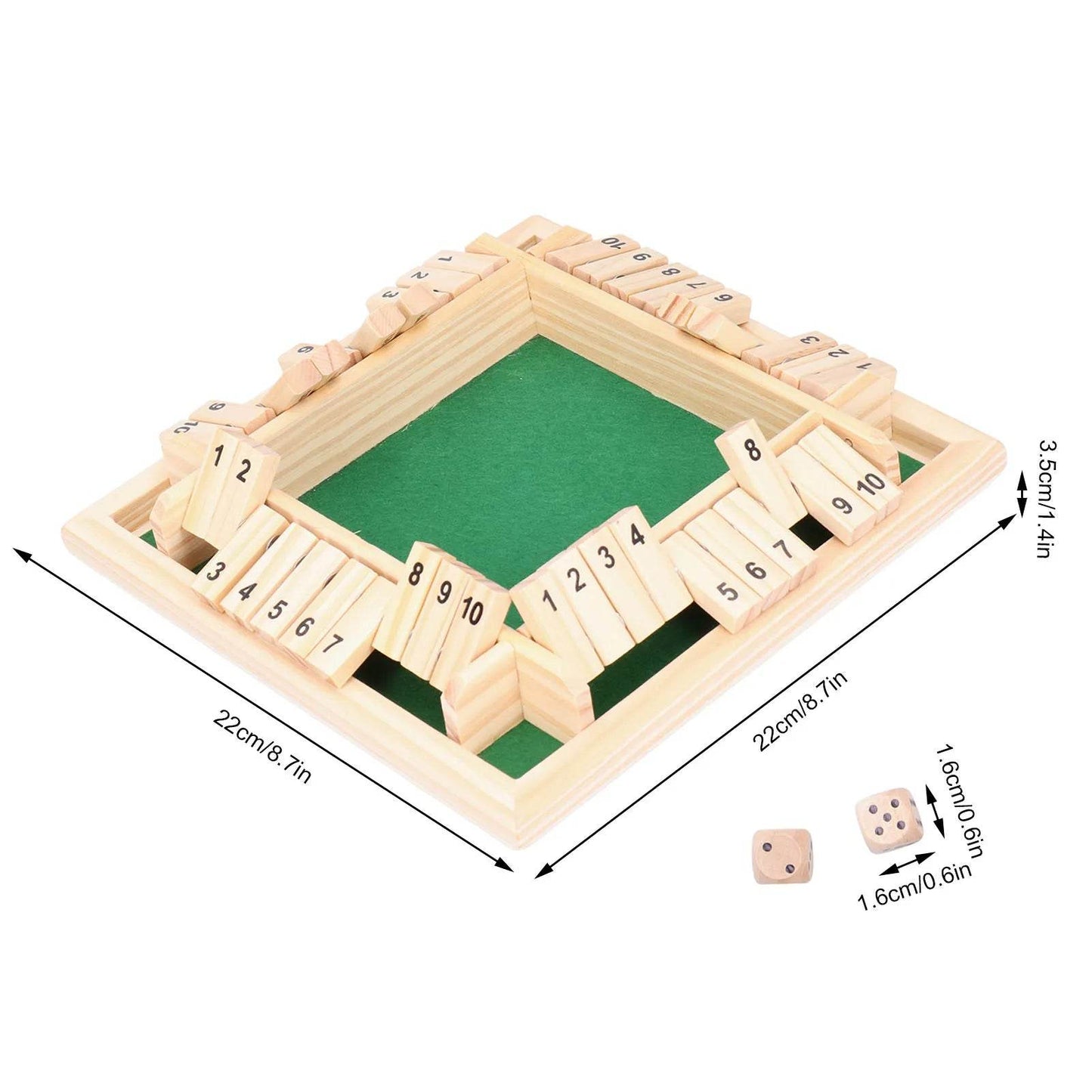 Wooden Dice Game Set for 4 Players - Fun Party Supplies for KTV, Pub, and Bar - ToylandEU