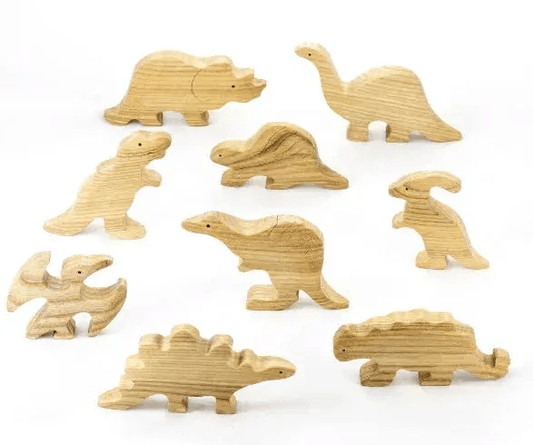  Wooden Dinosaur Cutouts Natural Set For Creative Play -  ToylandEU™