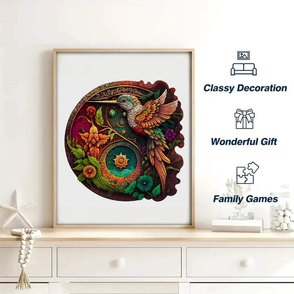  Wooden Disc Jigsaw Puzzle Hummingbird Shape Stress Relief -  ToylandEU™