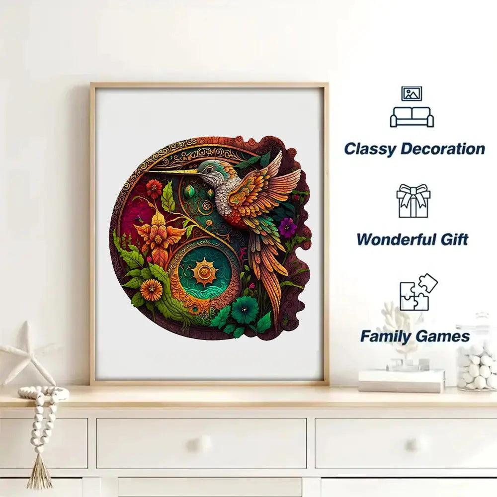  Wooden Disc Jigsaw Puzzle Hummingbird Shape Stress Relief -  ToylandEU™
