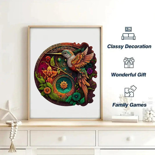  Wooden Disc Jigsaw Puzzle Hummingbird Shape Stress Relief -  ToylandEU™