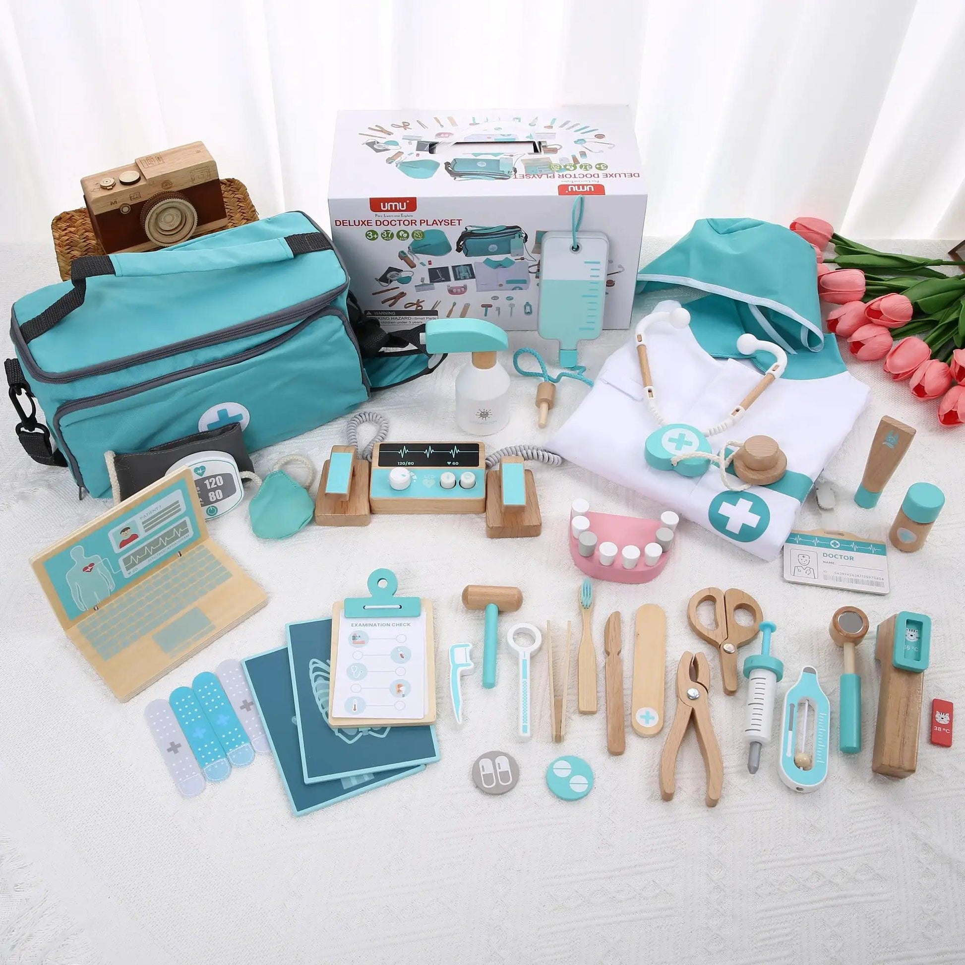  Wooden Doctor Toy Kit For Kids Realistic Medical Play -  ToylandEU™